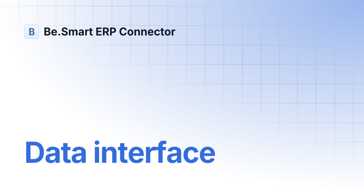 Data interface | Be.Smart ERP Connector
